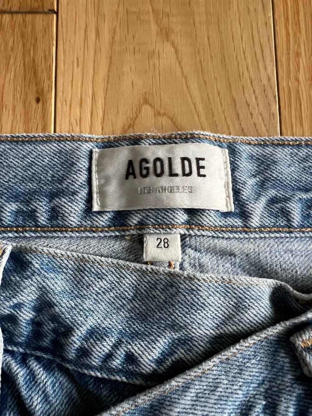 Agolde Criss Cross Jeans Wide Leg Light Wash Button Fly High Rise Womens Size 28 - Picture 3 of 13